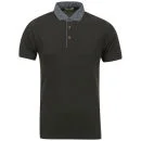 Boxfresh Men's Kame Chambray Collar Polo Shirt - Forest Green