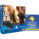 PS3: New Sony PlayStation 3 Slim Console (500 GB) - Black - Includes Last Of Us, PlayStation Plus Card 90 Day Subscription