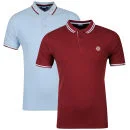 Carter Men's 2-Pack Polo Shirt - Sky/Burgundy
