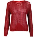 Influence Women's Honeycomb Knitted Jumper - Red
