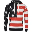 Soul Star Men's Jane USA Printed Hoody - Navy/White/Red
