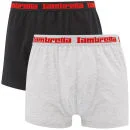 Lambretta Men's 2 Pack Boxers - Black/Grey