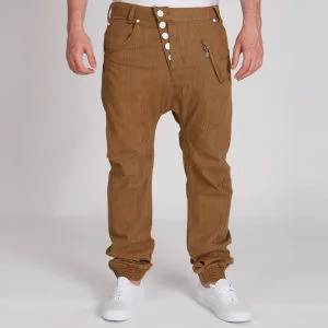 Brave Soul Men's Cuffed Chinos - Tobacco