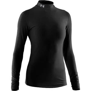 Under Armour Women's Coldgear Compression Mock Long Sleeve Top - Black/Silver - XS - Black/Silver Image 1