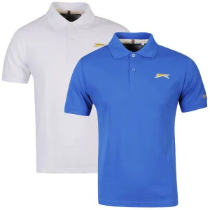Slazenger Men's 2-Pack Polos - Blue/White