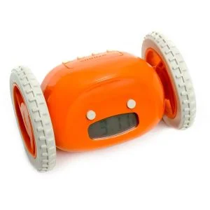 Clocky Alarm Clock on Wheels - Orange Image 1