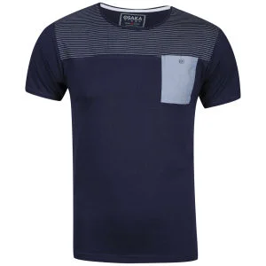 Osaka Men's Striped T-Shirt - Navy/Stone