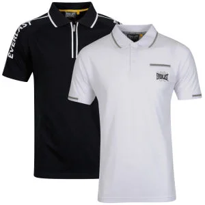 Everlast Men's 2-Pack Polo Shirt - Black Raglan Sleeve and White Tipped Polo