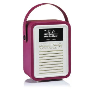 View Quest Retro Mini Bluetooth DAB+ Radio - Deep Purple Image 1