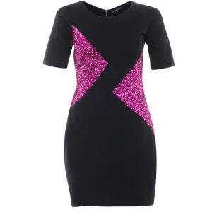 Sugarhill Boutique Woman's Rocket Dress - Black/Hot Pink