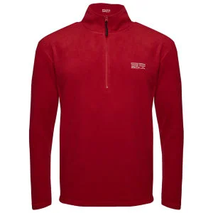 55 Soul Men's Inca Half Zip Fleece Sweatshirt - Warm Red/Silver Grey