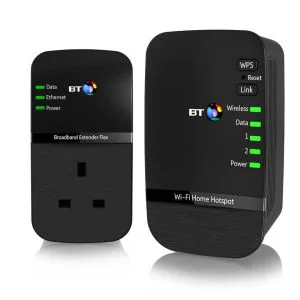 BT Wi-Fi Home Hotspot 500 Kit Powerline Adaptors - Twin Pack Image 1