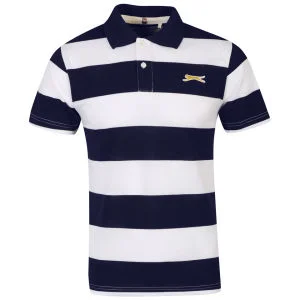 Slazenger Men's Striped Polo Shirt - White/Navy - S - White/Navy Image 1