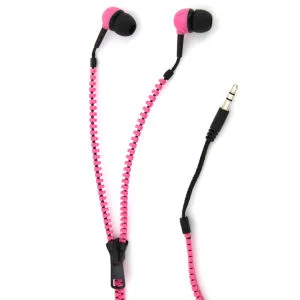 Zip Earphones Pink/Black Image 1