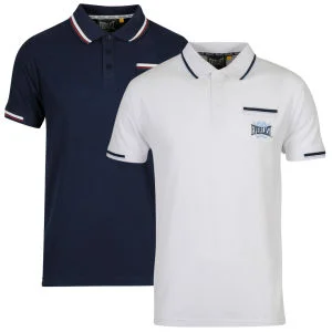 Everlast Men's 2-Pack Polo - Navy/White & White/Navy - S - Navy Multi / White Multi Image 1