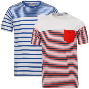 Tom Frank Men's 2-Pack T-Shirt - Bright Blue/Red & White/Navy