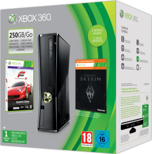 Xbox 360 250GB Holiday Bundle (Includes Forza 4 'Essentials Edition', Skyrim 'Live DLC', 1 Month Xbox Live) Image 1