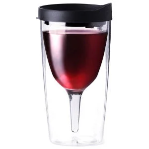 Vino2Go Portable Wine Cup - Black Image 1