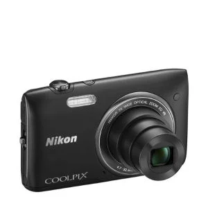 Nikon Coolpix S3500 Compact Digital Camera - Black (20MP, 7x Optical Zoom, 2.7 Inch LCD) - Grade A Refurb