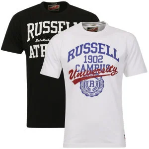 Russell Athletic Men's 2-Pack Stanfill & Enosa T-Shirt - Black/White