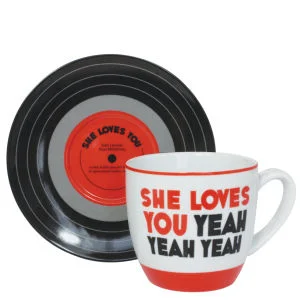 Lennon and McCartney Mug and Saucer Set - She Loves You Image 1