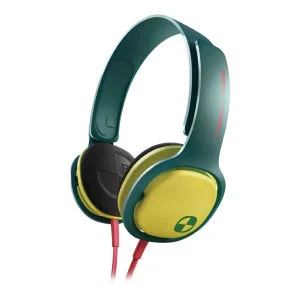 Philips SHO3300 O'Neill Cruz Headband Headphones - Green/Yellow Image 1