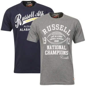 Russell Athletic Men's 2-Pack Hawley & Wyles T-Shirt - Grey/Navy