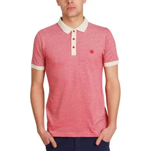 Mas-if Men's Utah 2 Tone Pique Polo Shirt- Red/Ecru