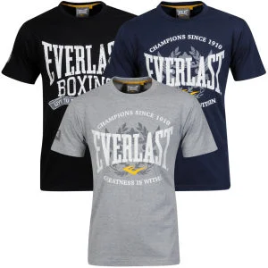 Everlast Men's 3-Pack Graphic T-Shirts - Black/Grey Marl/Navy