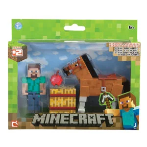 Minecraft Steve With Chestnut Horse Figure Image 1