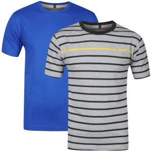 Slazenger Men's 2 Pack T-Shirts - Blue/Grey/Charcoal