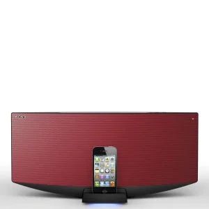 Sony All-In-One Bluetooth Audio System with Dock for iPhone, iPod and iPad - Red