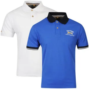 Slazenger Men's 2-Pack Polo Shirts - Royal/White
