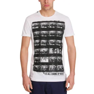 Mas-if Men's Coming Up Roses T Shirt - White