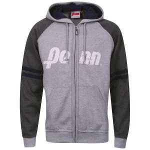 Penn Men's Zip Thru Loo Hoody - Grey Marl/Charcoal/Navy