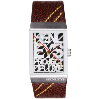 Henleys Women's Large Dial Brown Strap Watch