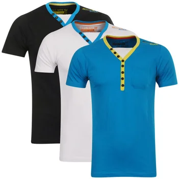 Brave Soul Men's 3-Pack Chiverton V-Neck T-Shirt - Blue/Black/White
