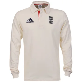 adidas Men's England 3 Lions Long Sleeved Polo - White