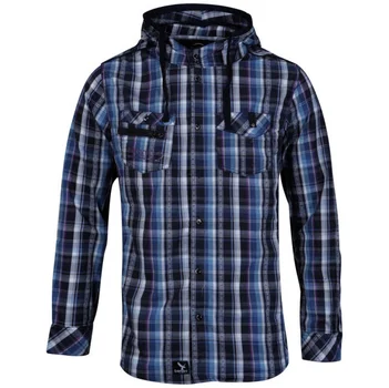 Benzini Men's Abbey Hooded Shirt Blue