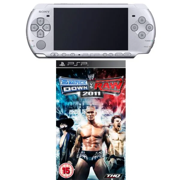 PSP 3000 Silver: Bundle (including WWE Smackdown V Raw 2011) Image 1