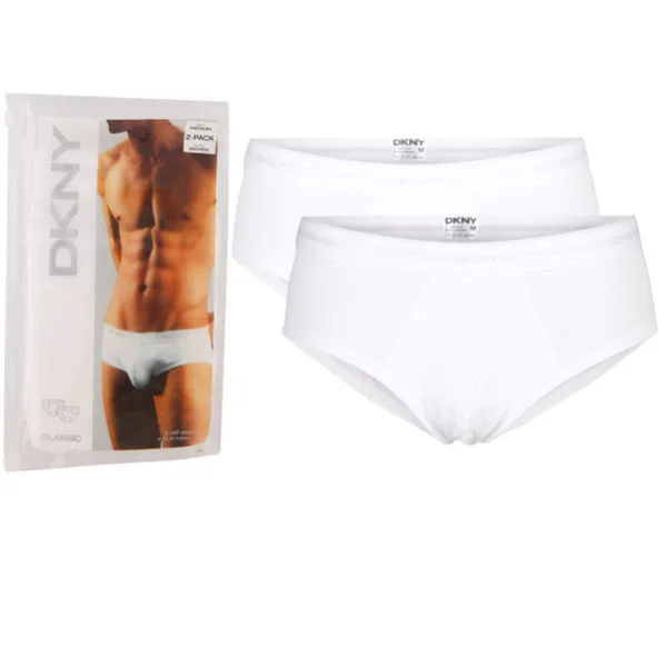 DKNY Men's 2 Pack Briefs - White - S - White Image 1
