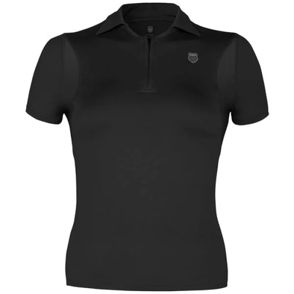 K-Swiss Women's Spliced Mesh Polo Shirt - Black - XS - Black Image 1