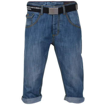 Smith & Jones Men's Belted Trip Denim Shorts - Lightwash