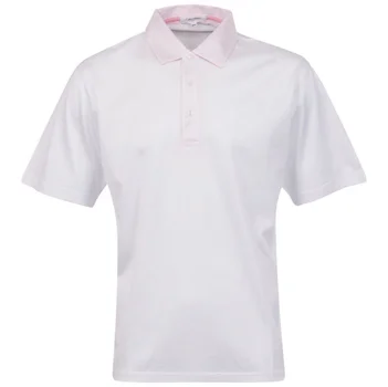 Calvin Klein Men's 3 Button Golf Polo - White/Pink