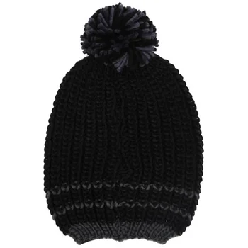 Crosshatch Men's Hillside Chunky Knitted Hat - Black/Steel