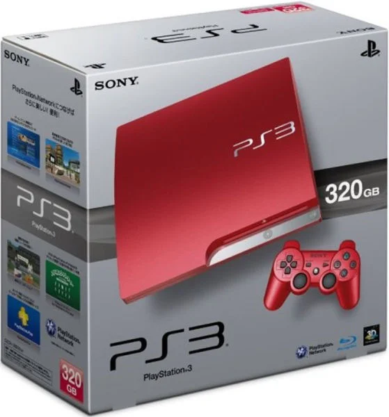 Playstation 3 Slim 320 GB Console: Limited Edition (Scarlet Red) Image 1