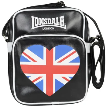 Lonsdale Zip Front Heart Messenger Bag - Black