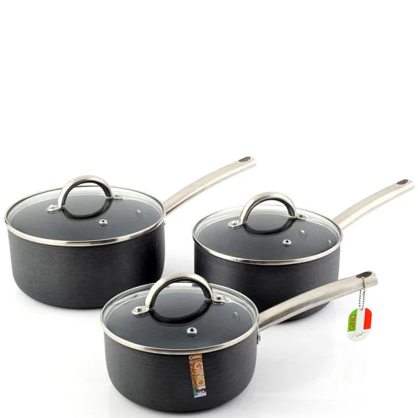 Gino D'Acampo Hard Anodised 3 Piece Essentia Pan Set Image 1