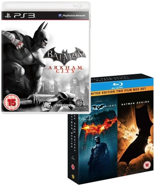 Batman: Arkham City & The Dark Knight / Batman Begins Blu-ray Bundle Image 1