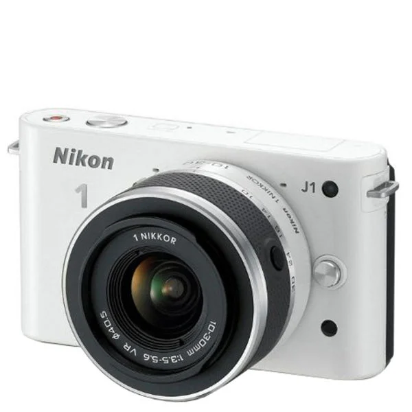 Nikon 1 J1 Compact System Camera with 10-30mm Lens Kit - White (10.1MP) 3 Inch LCD Refurbished Image 1